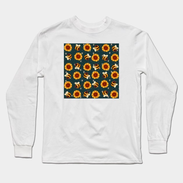 Bees & sunflower Long Sleeve T-Shirt by Four Seasons Fox